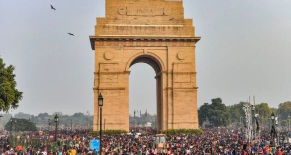 दिल्‍ली काे दर्शाती एक प्र‍त‍िकात्‍मक तस्‍वीर